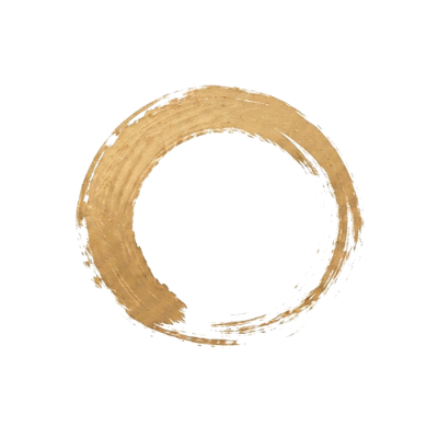 HomeTeams logo: a hand-drawn golden enso circle