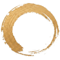 HomeTeams logo: a hand-drawn golden enso circle